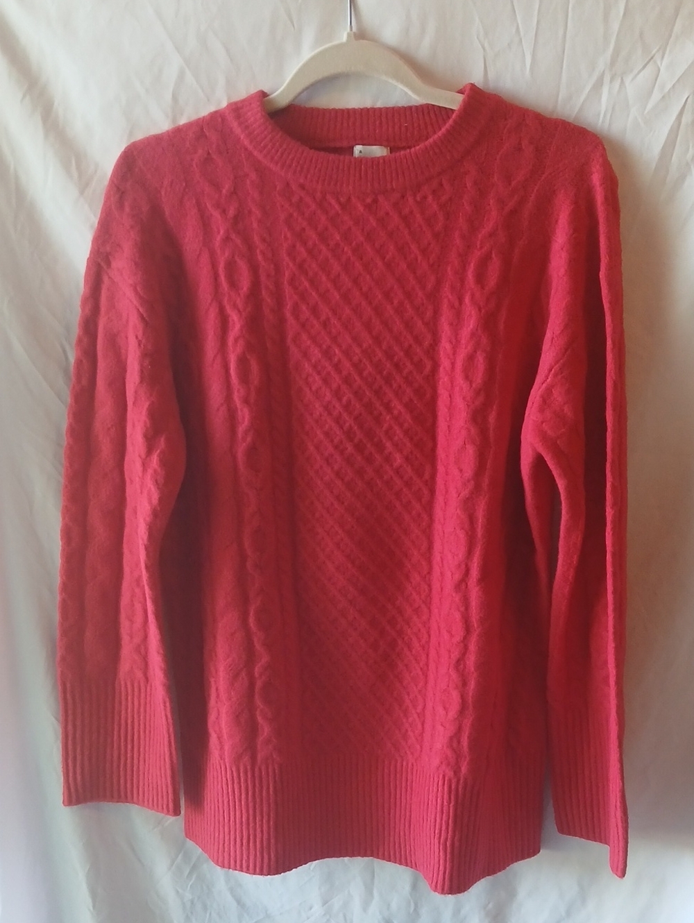 Womens Red Knit Sweater Oversize Morr Like M/lg